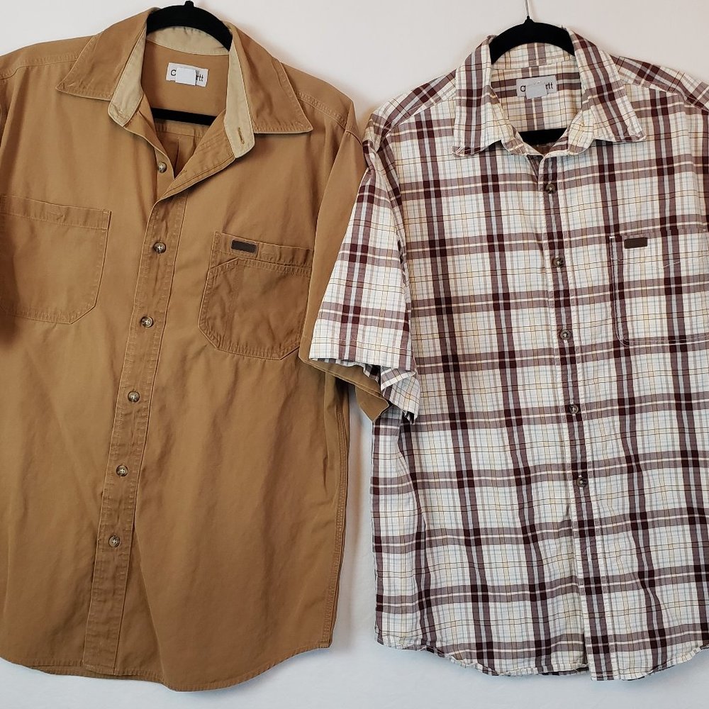 CARHARTT Button Down Men's shirts (2), Medium and Large